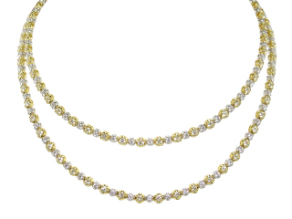 18kt two-tone yellow and white diamond necklace