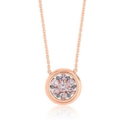 18kt rose gold champagne garnet pendant with chain