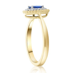 14kt two-tone sapphire and diamond ring