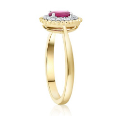 14kt two-tone ruby and diamond ring