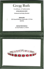 18kt white gold GREGG RUTH ruby and diamond bracelet