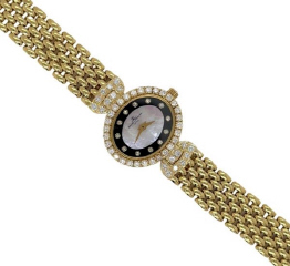 18kt yellow gold Baume Mercier diamond watch
