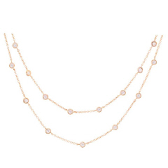 14kt yellow gold diamond by the yard necklace