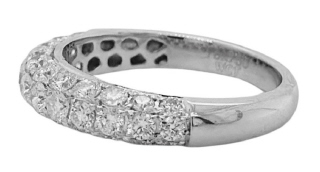 18kt white gold pave diamond dome ring