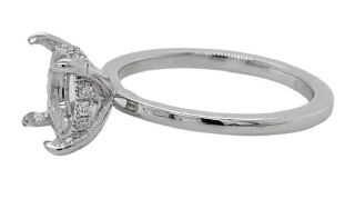 Platinum semi-mount diamond hidden halo engagement ring