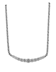 14kt white gold diamond smile necklace