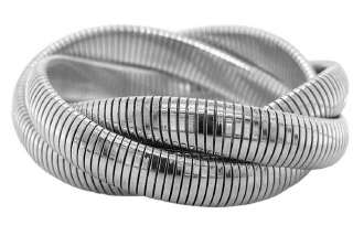 Silver stretch rolling bracelet