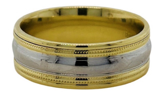 Platinum and 18kt yellow gold wedding band