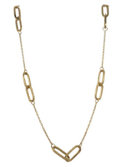 14kt yellow gold paperclip and diamond cut cable link neckalce. 18: