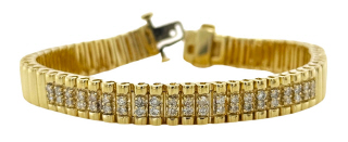 14kt yellow gold diamond Rolex bracelet