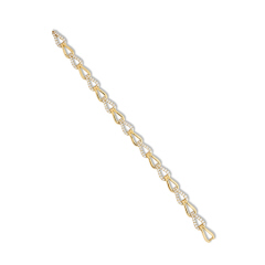 18kt yellow gold solid link diamond bracelet.