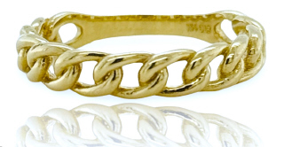 14kt yellow gold curb link ring