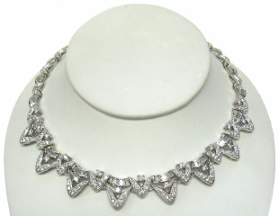 18kt white gold diamond necklace 10cttw