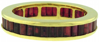 18kt yellow gold ruby eternity band size 7.5