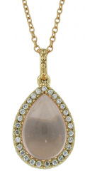 18kt rose gold cabacohon morganite and diamond pendant