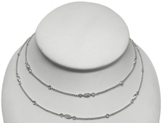 18kt white gold 32" diamonds by the yard necklace
