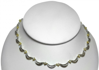 14kt white and yellow gold diamond necklace