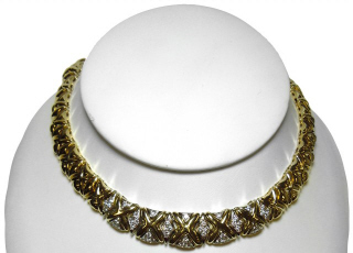 14kt yellow gold diamond necklace