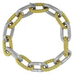 18kt two-tone gold fancy link bracelet