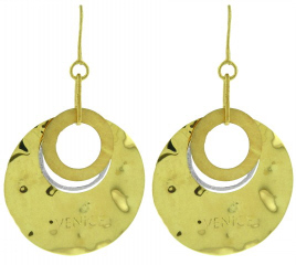 Sterling silver dangle earrings with gold plating