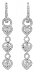 Platinum diamond dangle earrings