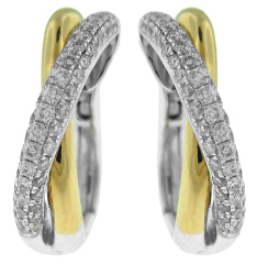 18kt white and rose gold diamond earrings