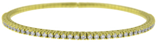 18kt yellow gold diamond flexible bangle