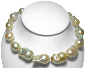 Strand 36" Freshwater Baroque pearl necklace with silver clasp.