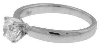 18kt white gold engagement ring with round diamond .46ct