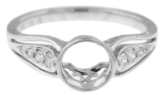 18kt white gold semi-mount diamond ring