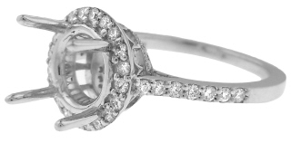 18kt white gold diamond ring semi-mount