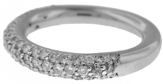 14kt white gold pave set diamond half around band