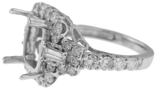 14kt white gold diamond ring semi-mount