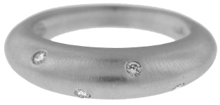 14kt white gold flush set diamond ring