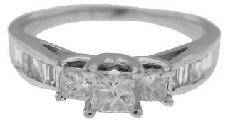 14kt white gold princess cut diamond engagement ring