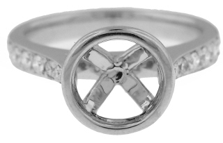 14kt white gold diamond ring semi-mount