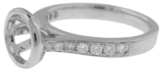 14kt white gold diamond ring semi-mount