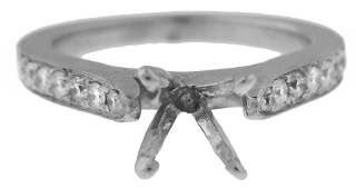 14kt white gold diamond ring semi-mount