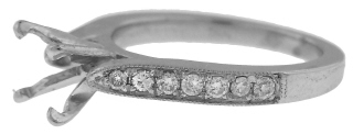 14kt white gold diamond ring semi-mount