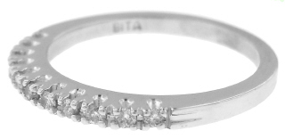 14kt white gold diamond band.