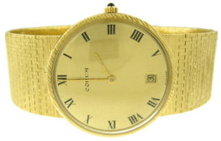 18kt yellow gold vintage gts Corum automatic movement bracelet watch 7.5"