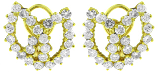 14kt yellow gold diamond earrings.