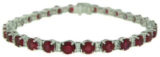 18kt white gold ruby and diamond bracelet.