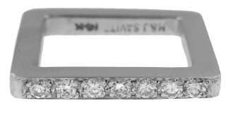 14kt white gold diamond square ring