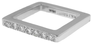 14kt white gold diamond square ring