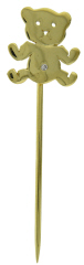 14kt yellow gold teddy bear diamond stickpin