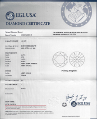 Loose round diamond 1.11 cts I SI1 EGL US