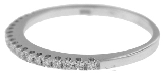 18kt white gold half around diamond band