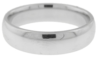 Gents platinum 5mm dome comfort fit wedding band.