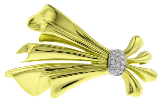 18kt yellow gold diamond pin